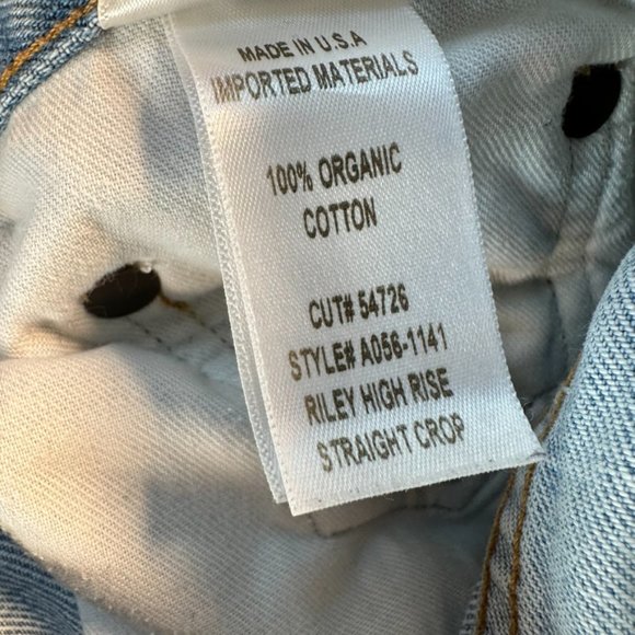 Agolde Jeans Womens Size 26 (26 x 26) Riley High Rise Straight Crop Light Denim - Picture 7 of 11